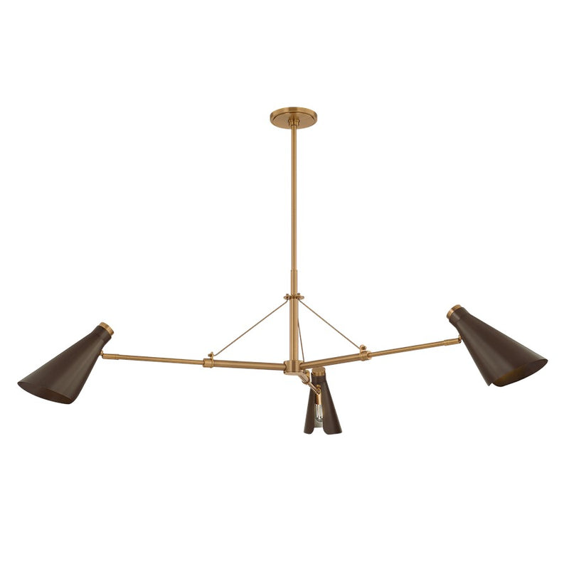 Troy Lighting Andersen 3Lt Chandelier, Brass/Bronze/Bronze - F4350-PBR-BRZ