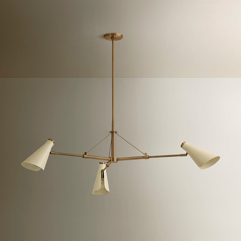 Troy Lighting Andersen 3Lt Chandelier, Patina Brass/Patina Brass
