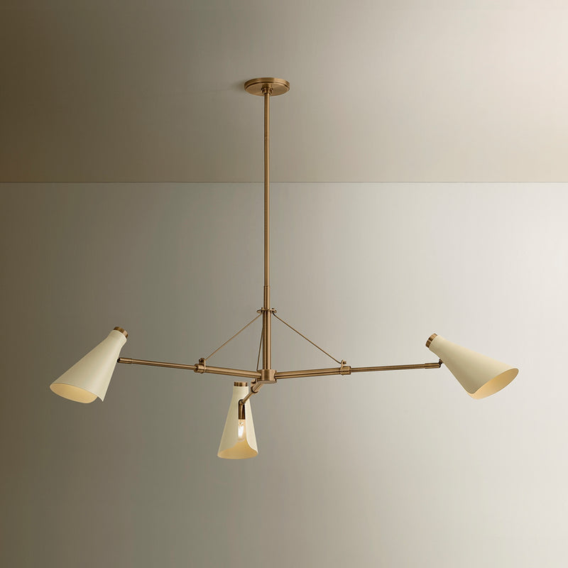 Troy Lighting Andersen 3Lt Chandelier, Patina Brass/Patina Brass