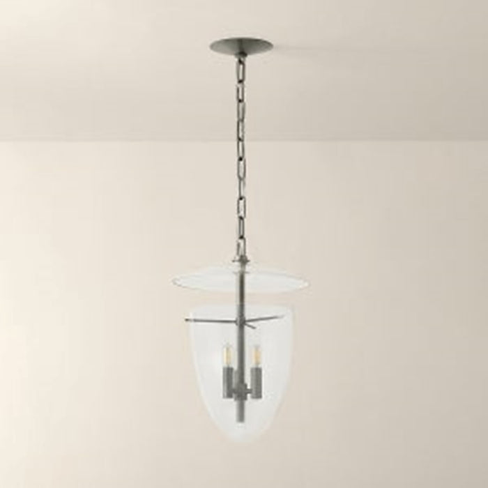 Troy Lighting Tully 3Lt Lantern, Vintage Pewter/Clear