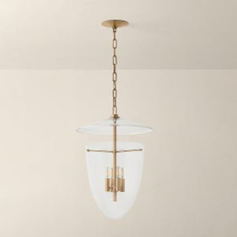 Troy Lighting Tully 4Lt Lantern, Patina Brass/Clear
