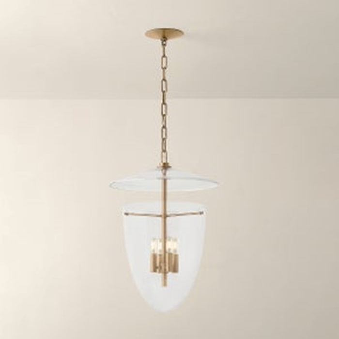Troy Lighting Tully 4Lt Lantern, Patina Brass/Clear