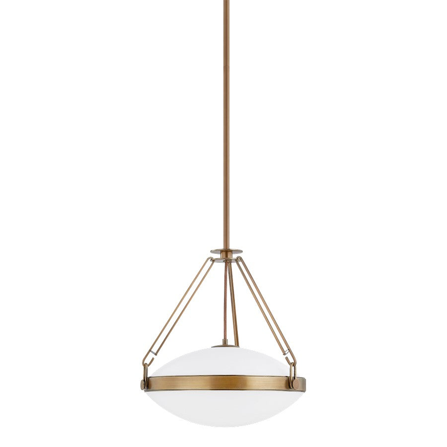 Troy Lighting Kade 1 Light 16" Pendant, Patina Brass/Opal Matte - F4516-PBR