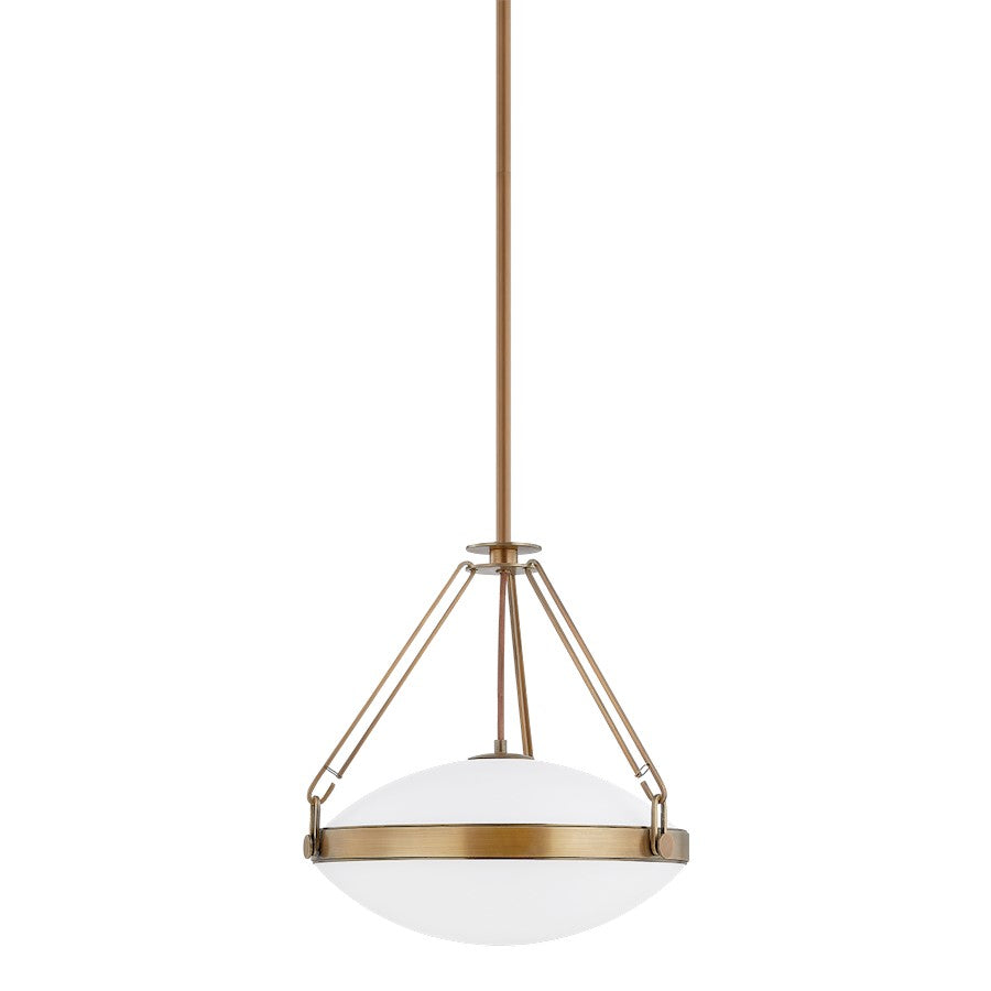 Troy Lighting Kade 1 Light 21" Pendant, Patina Brass/Opal Matte - F4521-PBR