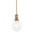 Troy Lighting Tobias 1 Light 12" Pendant, Brass/Clear Inside Etched - F4612-PBR