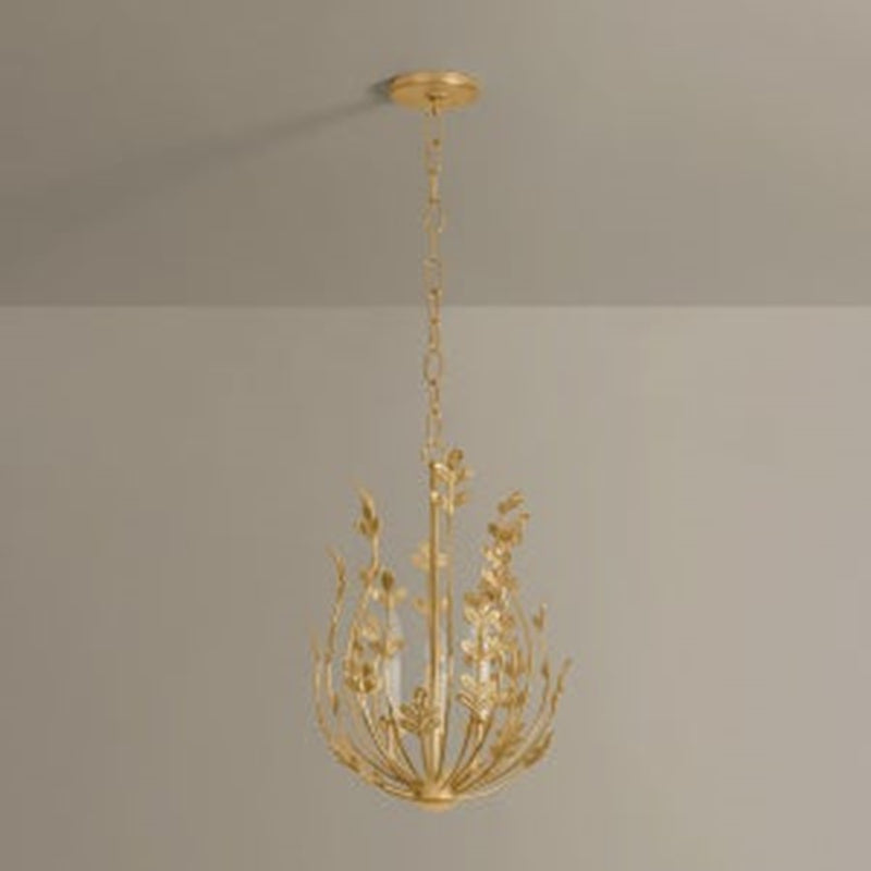 Troy Lighting Delmore 3Lt Chandelier, Vintage Gold Leaf