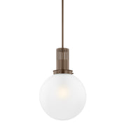 Troy Lighting Tobias 1 Light 16" Pendant, Bronze/Clear Inside Etched - F4616-BRZ