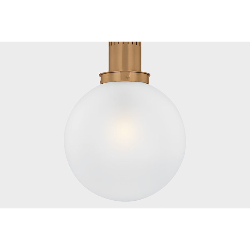 Troy Lighting Tobias 1 Light 16" Pendant, Brass/Clear Inside Etched