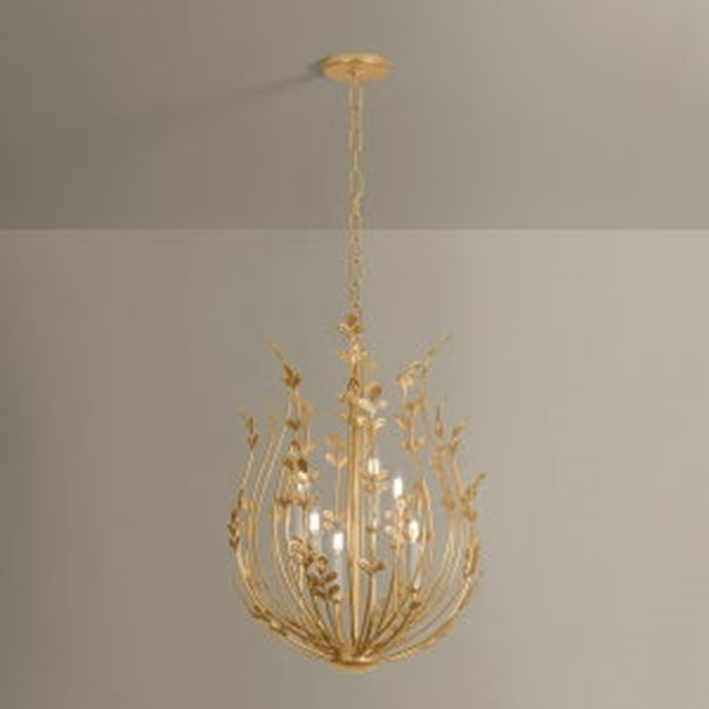 Troy Lighting Delmore 6Lt Chandelier, Vintage Gold Leaf