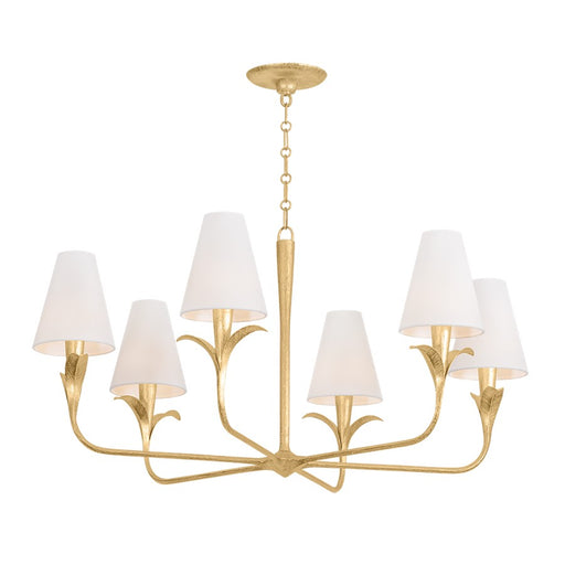 Troy Lighting Quill 6 Light Chandelier, Gilded Ivory/White Linen 1 - F4740-GLI