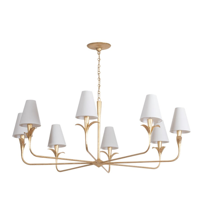 Troy Lighting Quill 8 Light Chandelier, Gilded Ivory/White Linen 1 - F4758-GLI