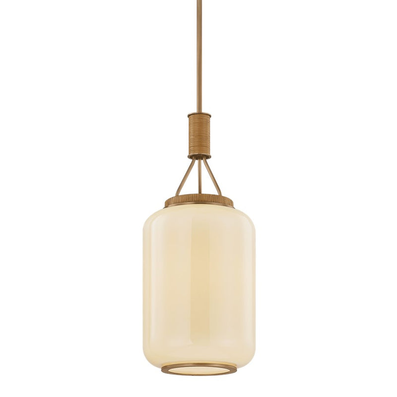 Troy Lighting Judson 1 Light 10" Lantern, Patina Brass/Cream Opal - F4810-PBR