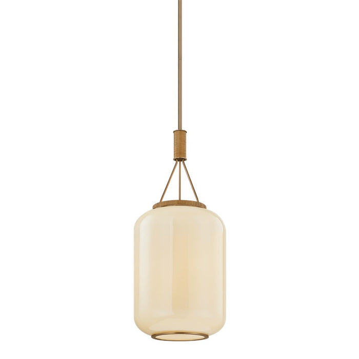 Troy Lighting Judson 1 Light 14" Lantern, Patina Brass/Cream Opal - F4814-PBR