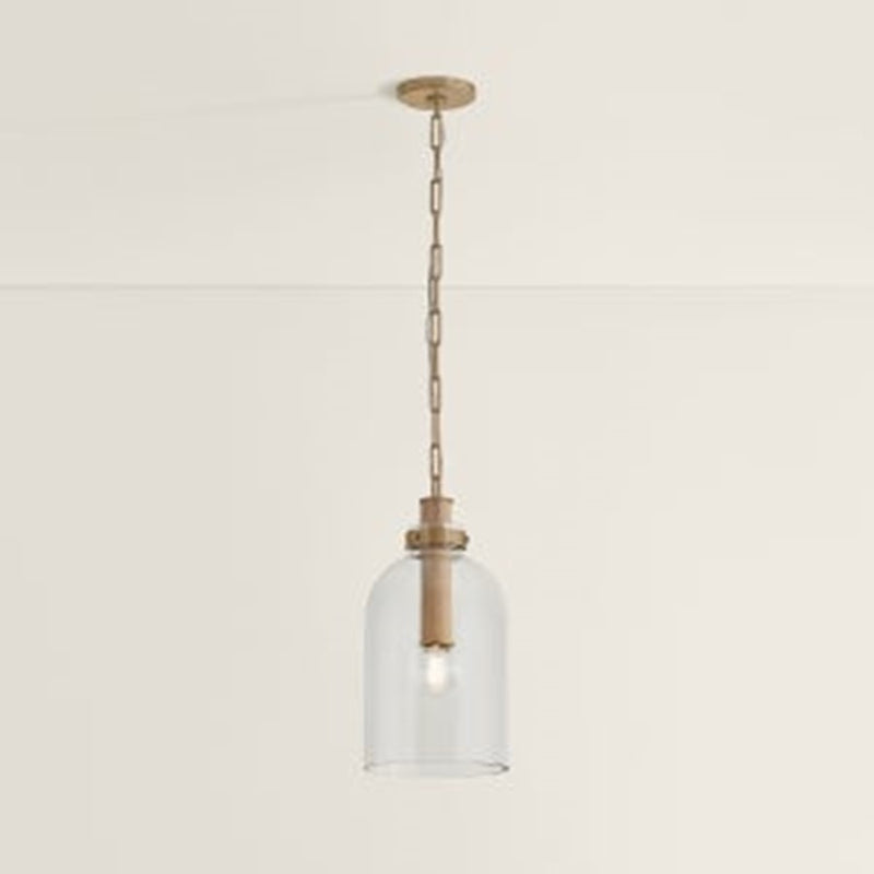 Troy Lighting Kori 1Lt 9" Pendant, Patina Brass/Clear