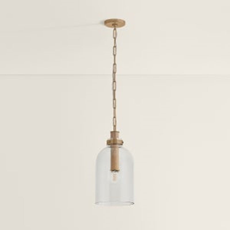 Troy Lighting Kori 1Lt 9" Pendant, Patina Brass/Clear