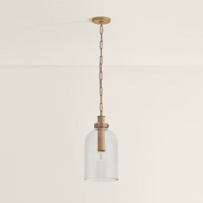 Troy Lighting Kori 1Lt 9" Pendant, Patina Brass/Clear