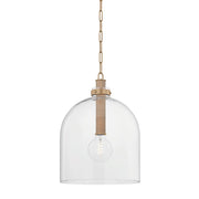Troy Lighting Kori 1Lt 16" Pendant, Patina Brass/Clear - F4916-PBR