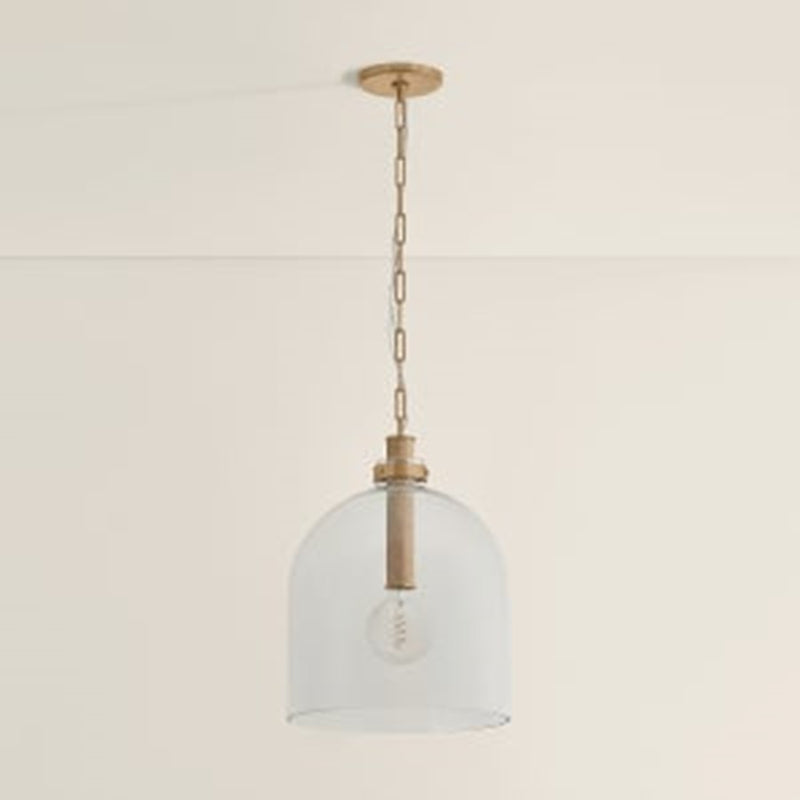 Troy Lighting Kori 1Lt 16" Pendant, Patina Brass/Clear