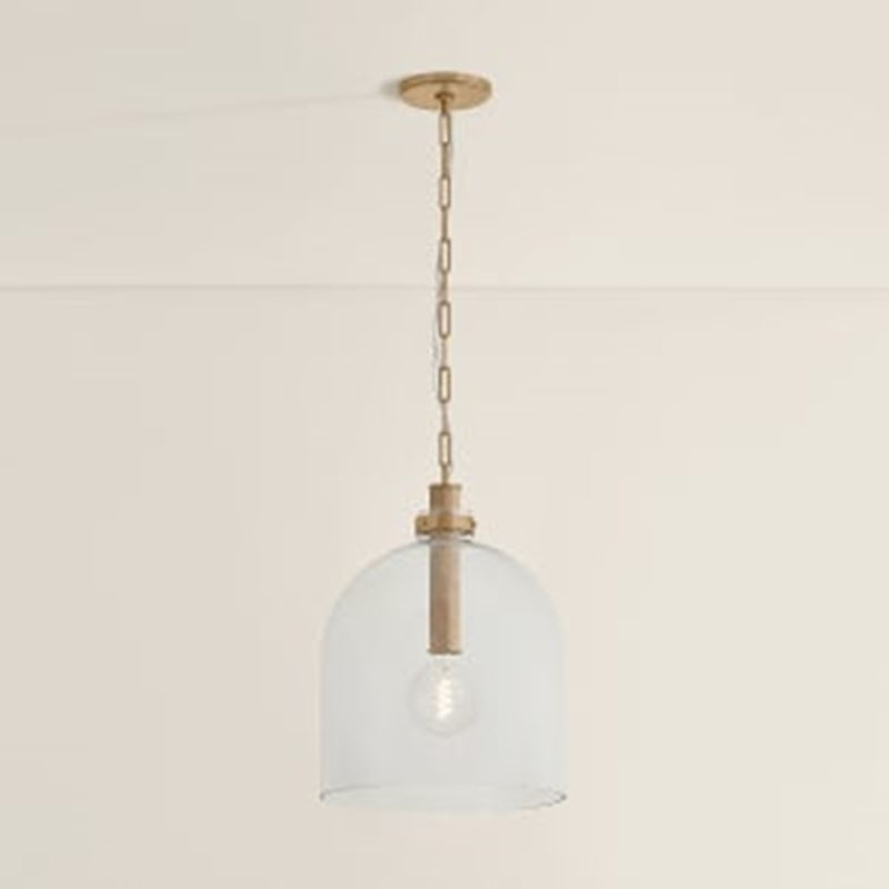 Troy Lighting Kori 1Lt 16" Pendant, Patina Brass/Clear