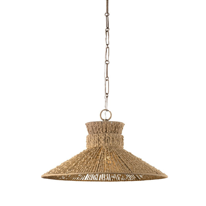 Troy Lighting Raphael 1 Light Pendant, Patina Brass/Natural String - F4926-PBR