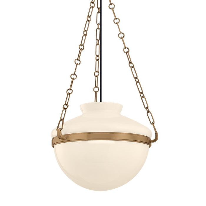 Troy Lighting Paradigm 1Lt 16" Pendant, Patina Brass/Opal Glossy - F5116-PBR