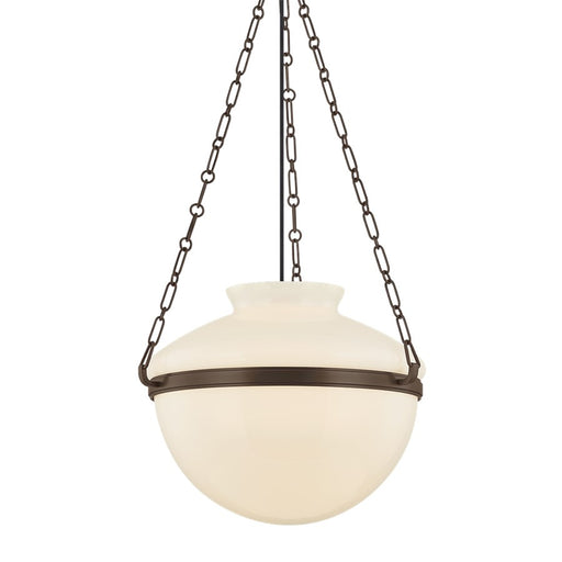 Troy Lighting Paradigm 1Lt 19" Pendant, Bronze/Opal Glossy - F5119-BRZ