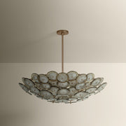 Troy Lighting Wassama 8Lt Chandelier, Brass/Blonchino Piastre, Brz