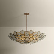 Troy Lighting Wassama 8Lt Chandelier, Brass/Blonchino Piastre, Brz