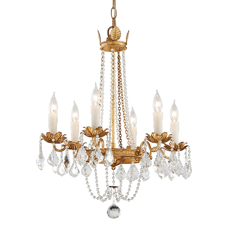 Troy Lighting Viola Chandelier, Vintage Gold Leaf