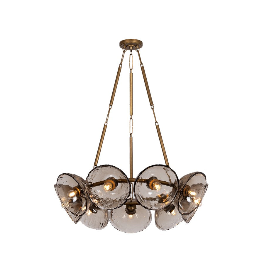 Troy Lighting Diego 9 Light Chandelier, Patina Gold Leaf/Piastre - F5436-PGL