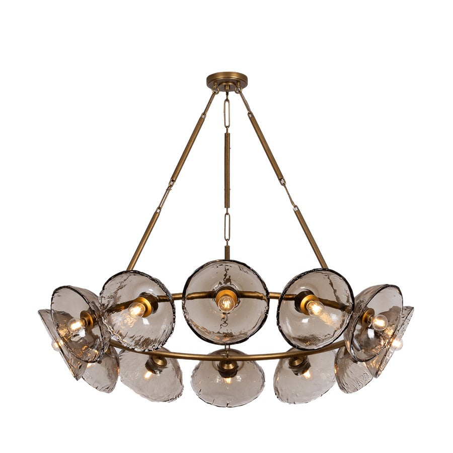 Troy Lighting Diego 12 Light Chandelier, Patina Gold Leaf/Piastre - F5448-PGL