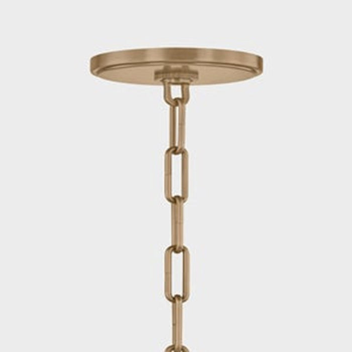 Troy Lighting Mailo 3Lt Chandelier, Patina Brass/White Linen 1