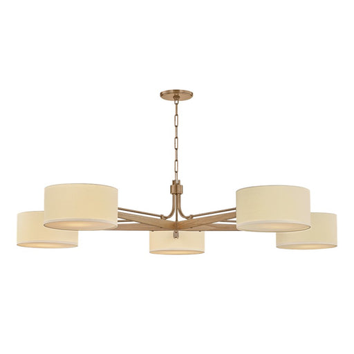 Troy Lighting Mailo 5Lt Chandelier, Patina Brass/White Linen 1 - F5665-PBR