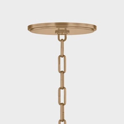 Troy Lighting Mailo 5Lt Chandelier, Patina Brass/White Linen 1