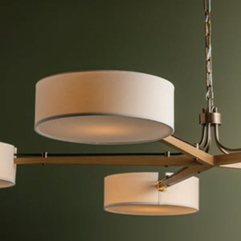 Troy Lighting Mailo 5Lt Chandelier, Patina Brass/White Linen 1