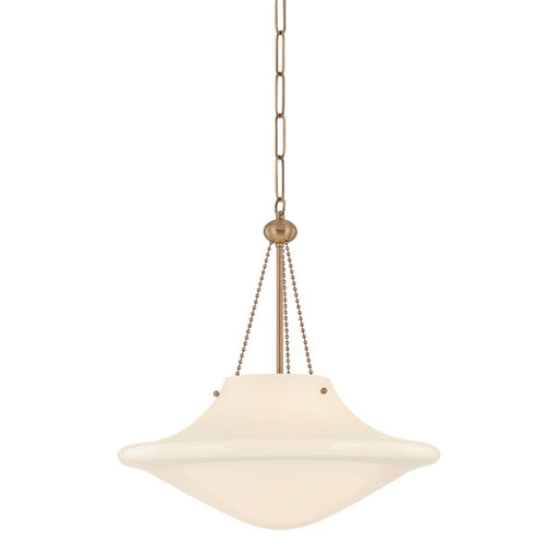 Troy Lighting Era 1Lt 18" Pendant, Patina Brass/Opal Glossy - F5718-PBR
