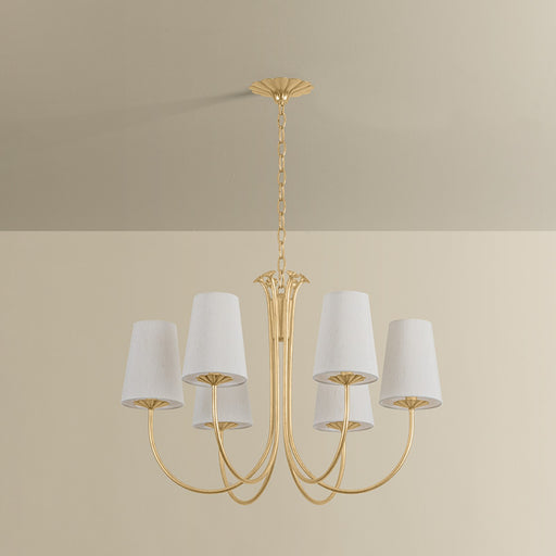 Troy Lighting Weiland 6 Light Chandelier, Vintage Gold Leaf/Raw Silk