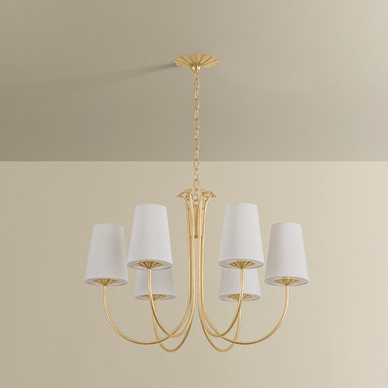 Troy Lighting Weiland 6 Light Chandelier, Vintage Gold Leaf/Raw Silk