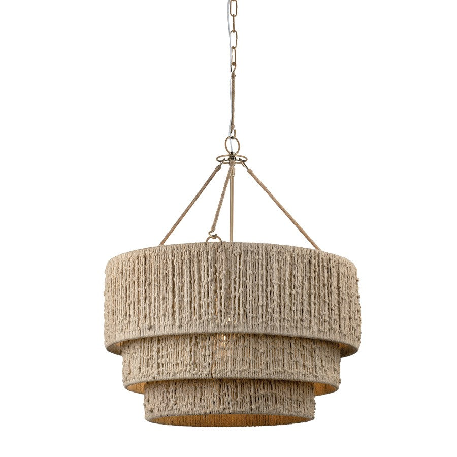 Troy Lighting Reza 1Lt 24" Chandelier, Patina Brass/Natural String - F5924-PBR