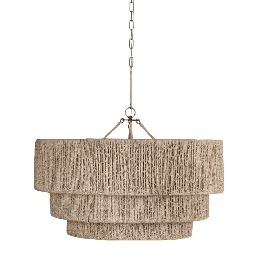 Troy Lighting Reza 1Lt 34" Chandelier, Patina Brass/Natural String - F5934-PBR