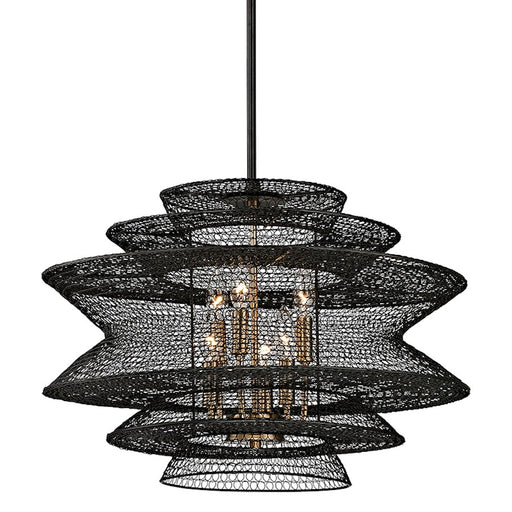 Troy Lighting Kokoro 6 Light Chandelier, Soft Black - F6016-SBK