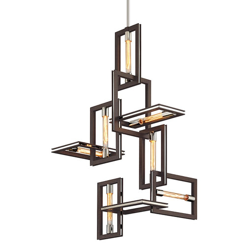 Troy Lighting Enigma 7 Light Chandelier, Textured Bronze - F6187-TBZ-SS