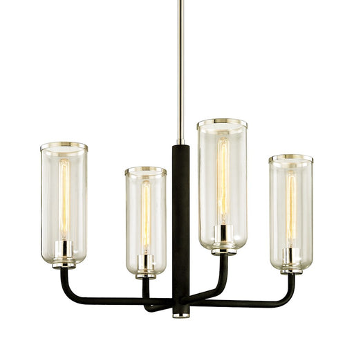 Troy Lighting Aeon 4 Light Chandelier, Textured Black/Nickel - F6274-TBK-PN