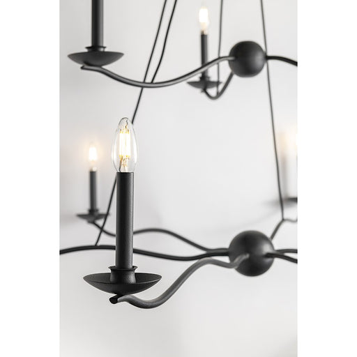 Troy Lighting Sawyer 9 Light Chandelier In Forged Iron