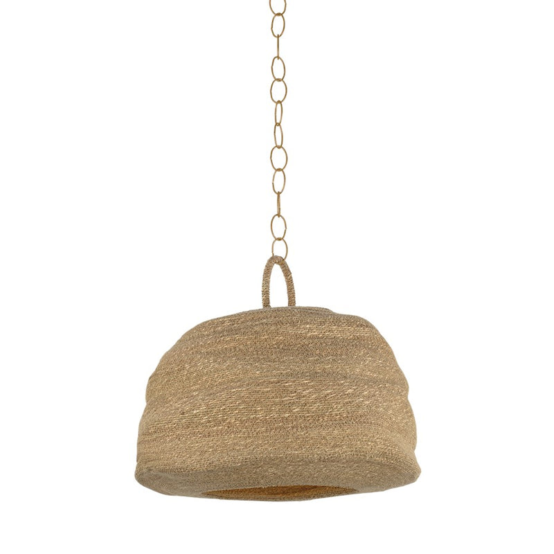 Troy Lighting Ferrando 1Lt 25" Pendant, Patina Brass/Seagrass - F6325-PBR