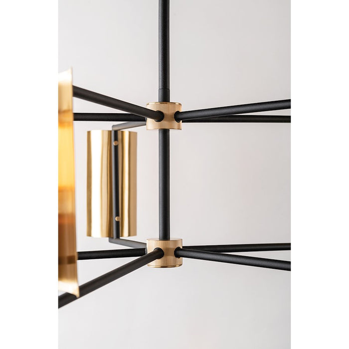 Troy Lighting Emerson 5 Light Chandelier, Carbide Black & Brushed Brass
