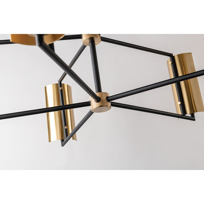 Troy Lighting Emerson 5 Light Chandelier, Carbide Black & Brushed Brass