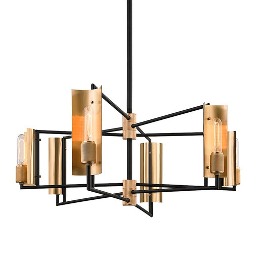 Troy Lighting Emerson 6 Light Linear, Carbide Black/Brushed Brass