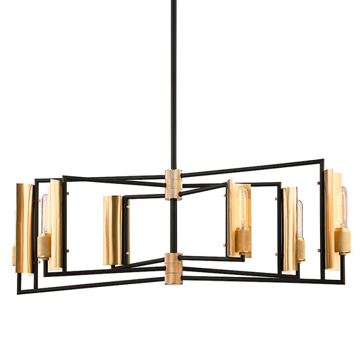 Troy Lighting Emerson 6 Light Linear, Carbide Black/Brushed Brass