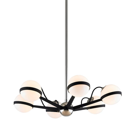 Troy Lighting Ace Chandelier, Carb Black/Polished Nickel